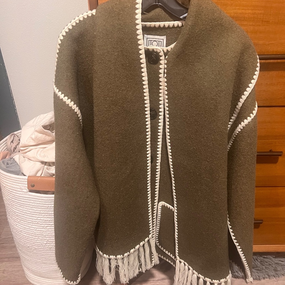 Toteme Green scarf coat short